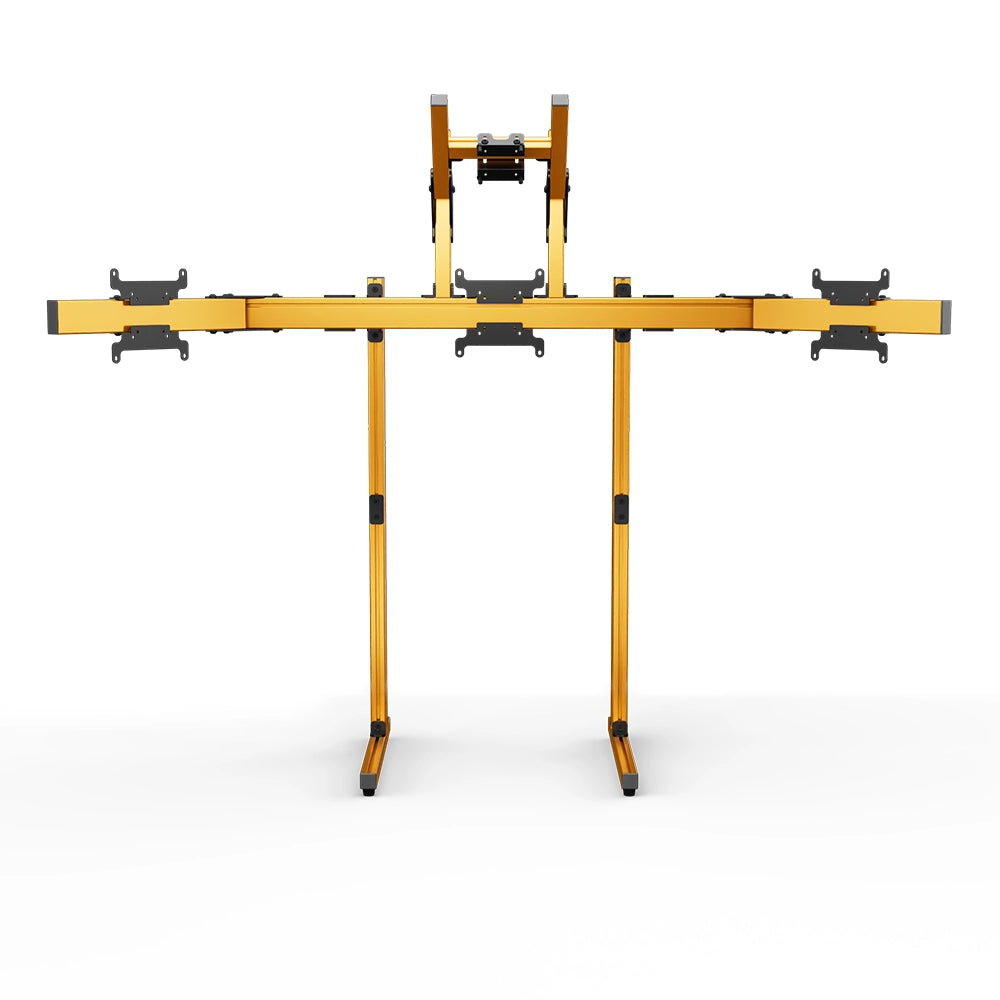 SIMGASM Apex Free Standing Quad Monitor Stand VESA 75/200 in orange, overview