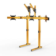 SIMGASM Apex Free Standing Quad Monitor Stand VESA 75/200 in orange, angled view
