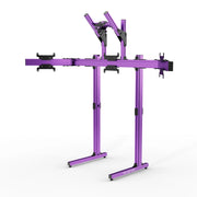SIMGASM Apex Free Standing Quad Monitor Stand VESA 75/200 in purple, angled view