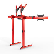 SIMGASM Apex Free Standing Quad Monitor Stand VESA 75/200 in red, opposite angle
