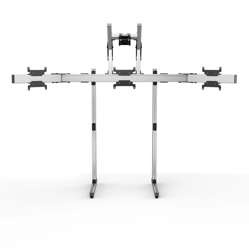 SIMGASM Apex Free Standing Quad Monitor Stand VESA 75/200 in silver, overview