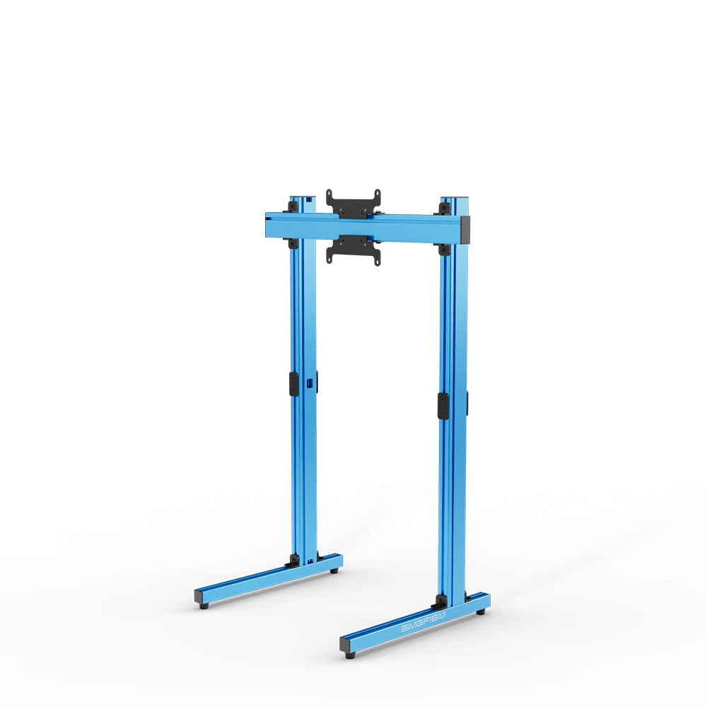 SIMGASM Apex Free Standing Single Monitor Stand VESA 75/200 in blue, angled view