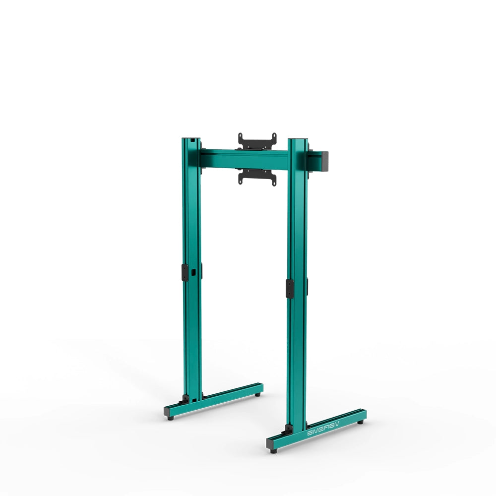 SIMGASM Apex Free Standing Single Monitor Stand VESA 75/200 in green, opposite angle