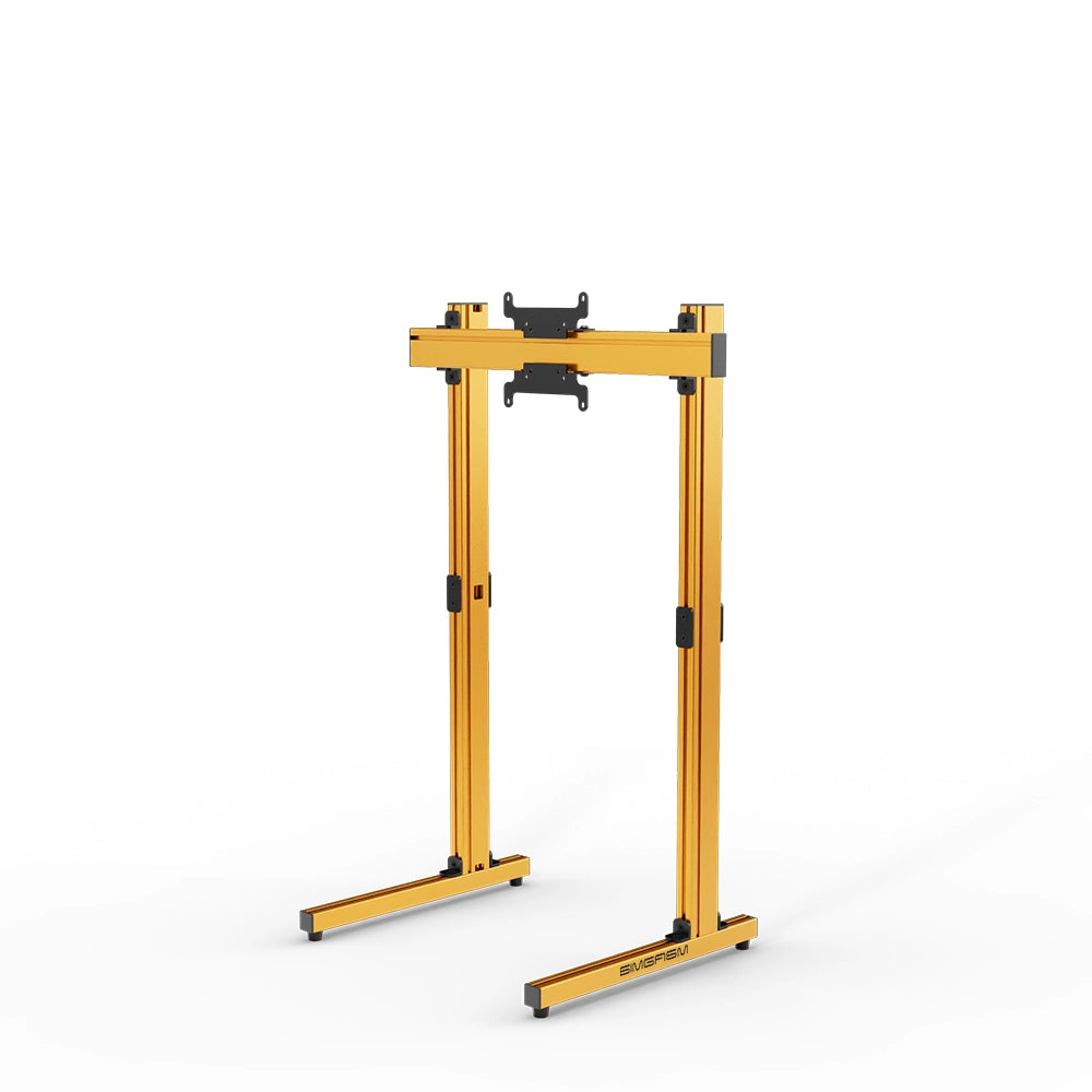 SIMGASM Apex Free Standing Single Monitor Stand VESA 75/200 in orange, angled view