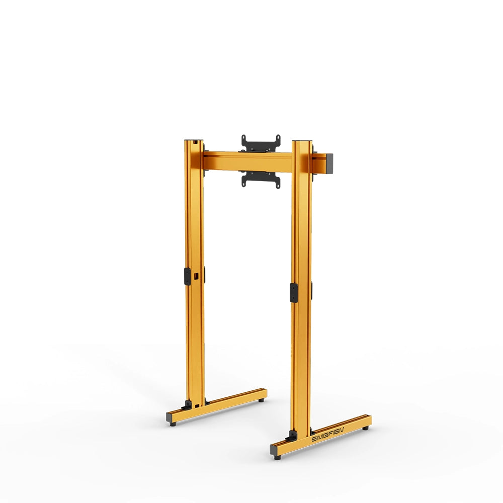 SIMGASM Apex Free Standing Single Monitor Stand VESA 75/200 in orange, opposite angle