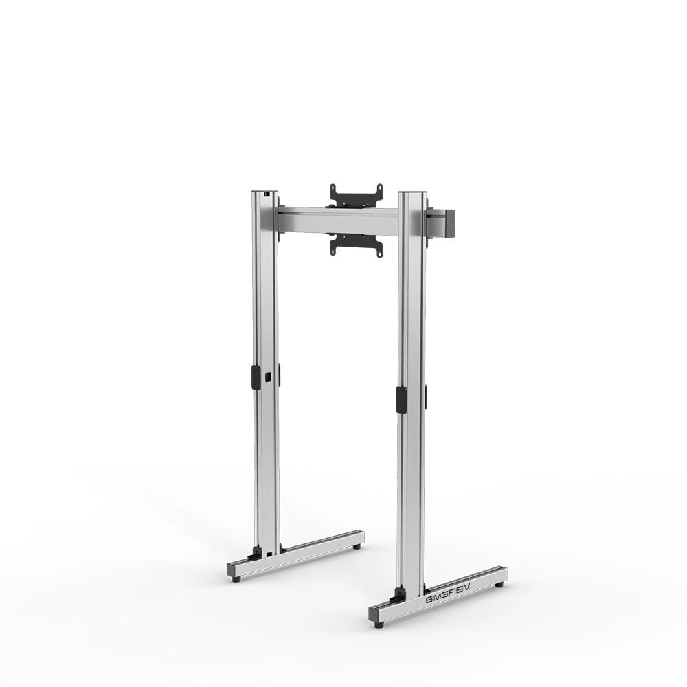 SIMGASM Apex Free Standing Single Monitor Stand VESA 75/200 in silver, opposite angle