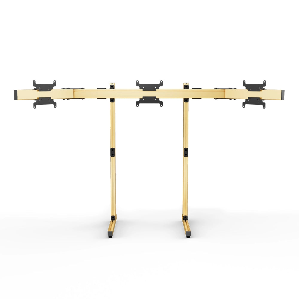 SIMGASM Apex Free Standing Triple Monitor Stand VESA 75/200 in gold, overview