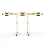 SIMGASM Apex Free Standing Triple Monitor Stand VESA 75/200 in gold, overview