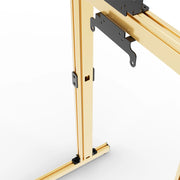SIMGASM Apex Free Standing Triple Monitor Stand VESA 75/200 in gold, mounting detail