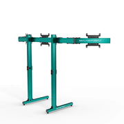 SIMGASM Apex Free Standing Triple Monitor Stand VESA 75/200 in green, opposite angle
