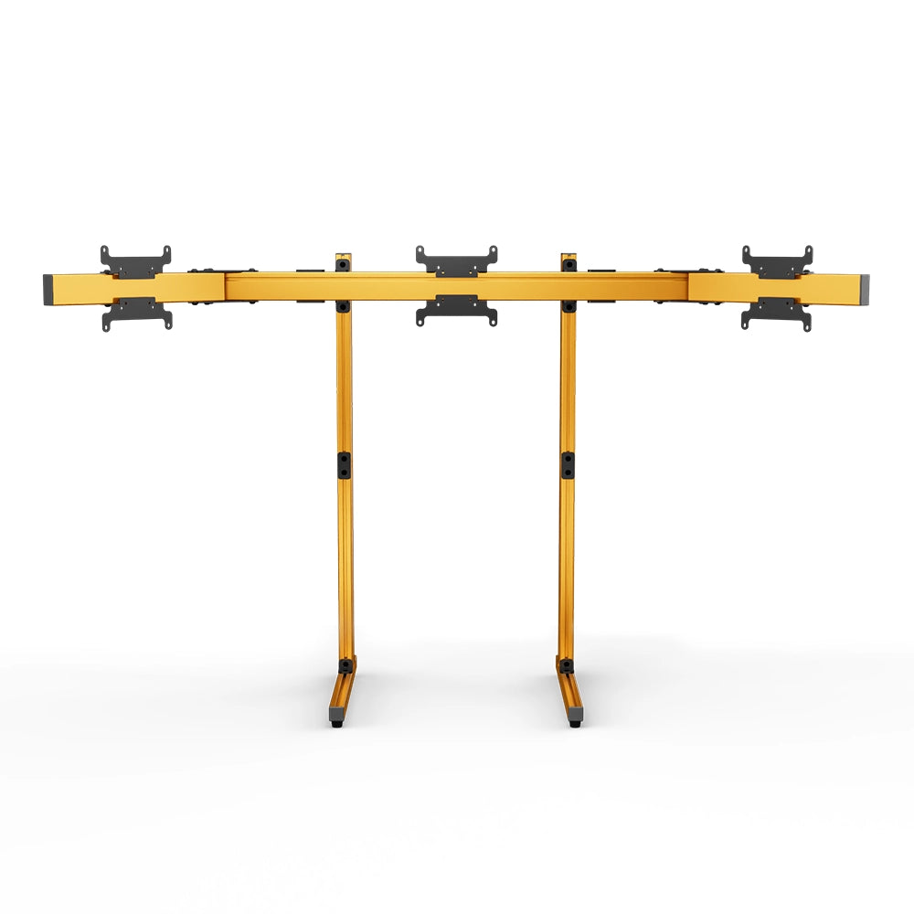 SIMGASM Apex Free Standing Triple Monitor Stand VESA 75/200 in orange, overview