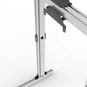 SIMGASM Apex Free Standing Triple Monitor Stand VESA 75/200 in silver, mounting detail