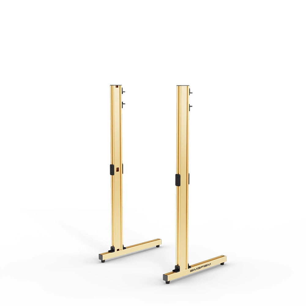 SIMGASM Apex Freestanding Monitor Stand Support Legs Set in gold, opposite angle