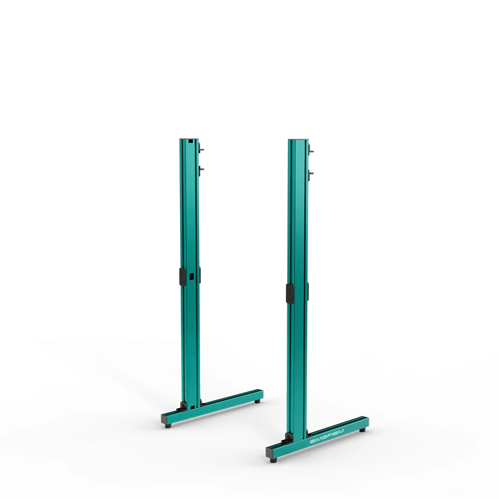 SIMGASM Apex Freestanding Monitor Stand Support Legs Set in green, opposite angle