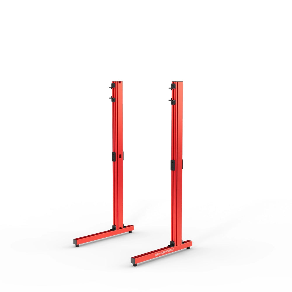 SIMGASM Apex Freestanding Monitor Stand Support Legs Set in red, angled view