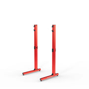 SIMGASM Apex Freestanding Monitor Stand Support Legs Set in red, angled view