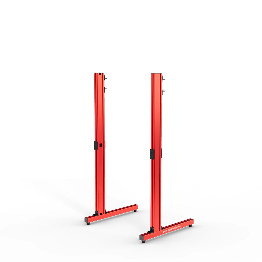 SIMGASM Apex Freestanding Monitor Stand Support Legs Set in red, opposite angle