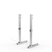 SIMGASM Apex Freestanding Monitor Stand Support Legs Set in silver, opposite angle