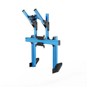SIMGASM Apex Integrated Double Monitor Stand VESA 75/200 in blue, angled view