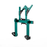 SIMGASM Apex Integrated Double Monitor Stand VESA 75/200 in green, opposite angle