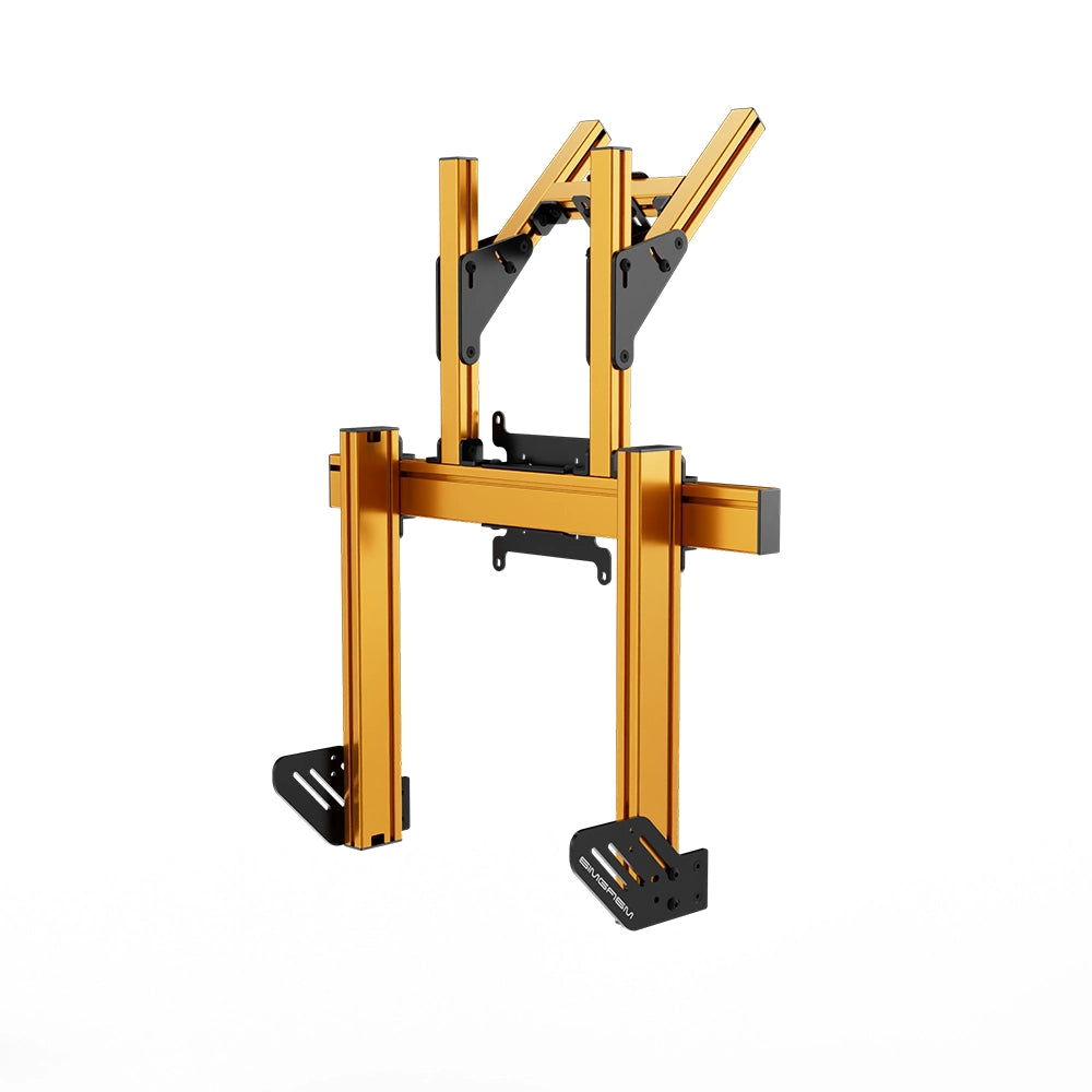 SIMGASM Apex Integrated Double Monitor Stand VESA 75/200 in orange, opposite angle