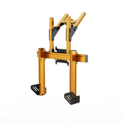 SIMGASM Apex Integrated Double Monitor Stand VESA 75/200 in orange, opposite angle