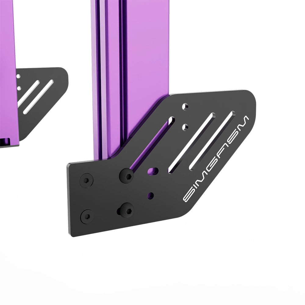 SIMGASM Apex Integrated Double Monitor Stand VESA 75/200 in purple, mounting detail