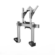 SIMGASM Apex Integrated Double Monitor Stand VESA 75/200 in silver, opposite angle
