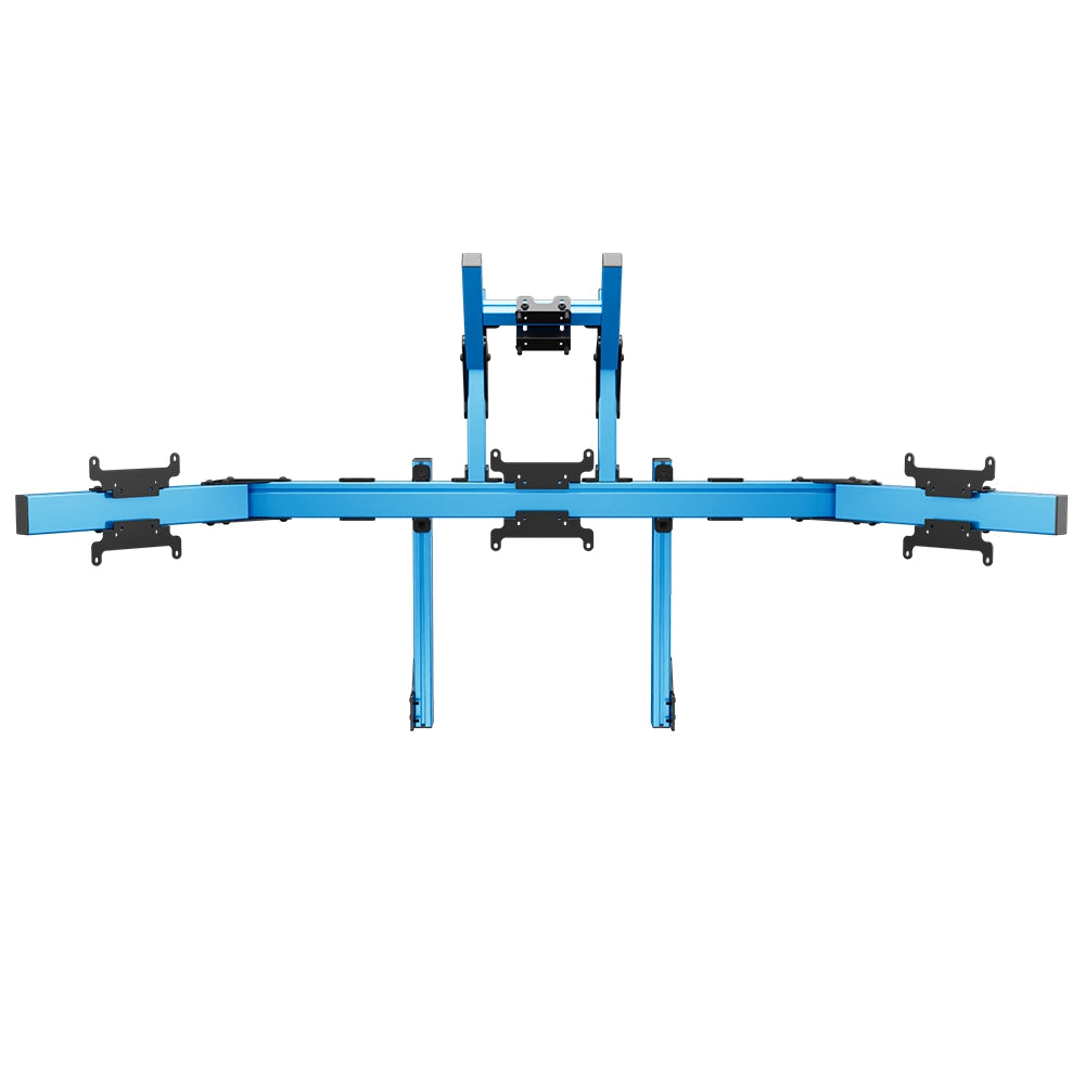 SIMGASM Apex Integrated Quad Monitor Stand VESA 75/200 in blue, overview