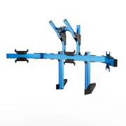 SIMGASM Apex Integrated Quad Monitor Stand VESA 75/200 in blue, angled view