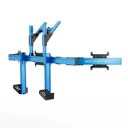 SIMGASM Apex Integrated Quad Monitor Stand VESA 75/200 in blue, opposite angle