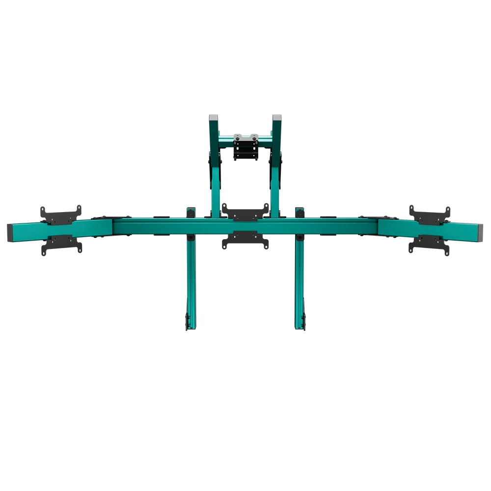 SIMGASM Apex Integrated Quad Monitor Stand VESA 75/200 in green, overview