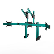 SIMGASM Apex Integrated Quad Monitor Stand VESA 75/200 in green, angled view
