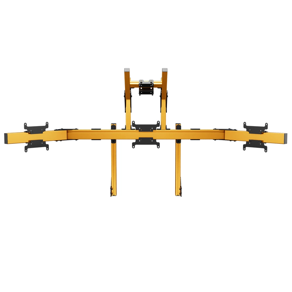 SIMGASM Apex Integrated Quad Monitor Stand VESA 75/200 in orange, overview