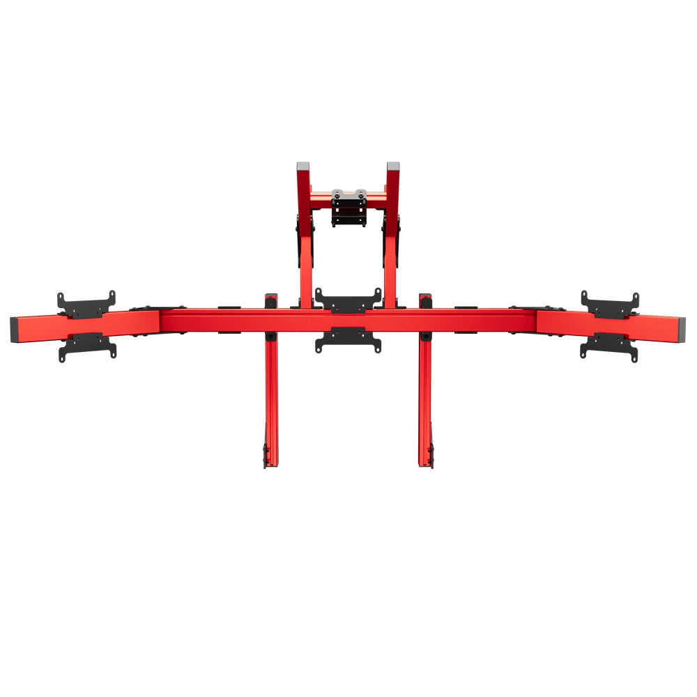SIMGASM Apex Integrated Quad Monitor Stand VESA 75/200 in red, overview