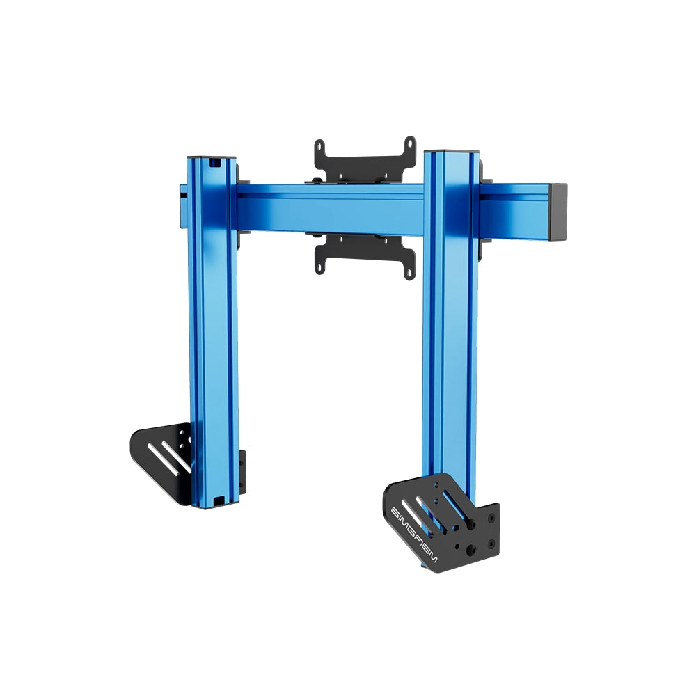 SIMGASM Apex Integrated Single Monitor Stand VESA 75/200 in blue, opposite angle