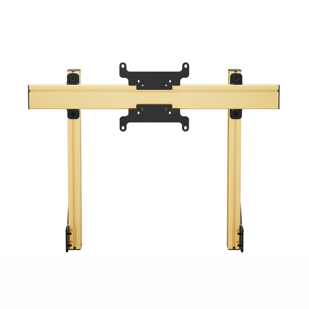 SIMGASM Apex Integrated Single Monitor Stand VESA 75/200 in gold, overview