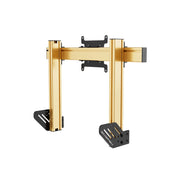 SIMGASM Apex Integrated Single Monitor Stand VESA 75/200 in gold, opposite angle