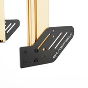 SIMGASM Apex Integrated Single Monitor Stand VESA 75/200 in gold, mounting detail