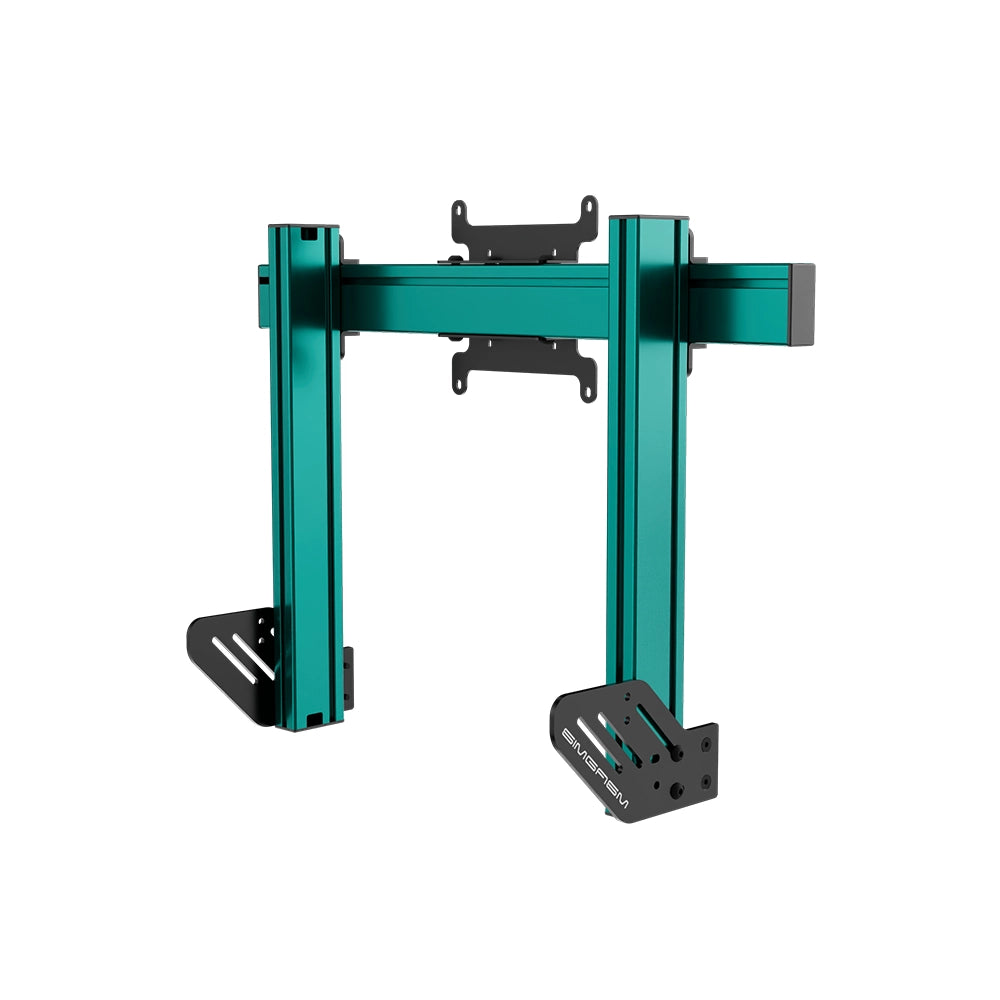 SIMGASM Apex Integrated Single Monitor Stand VESA 75/200 in green, opposite angle