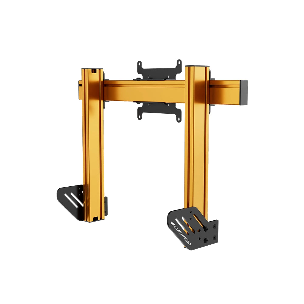 SIMGASM Apex Integrated Single Monitor Stand VESA 75/200 in orange, opposite angle