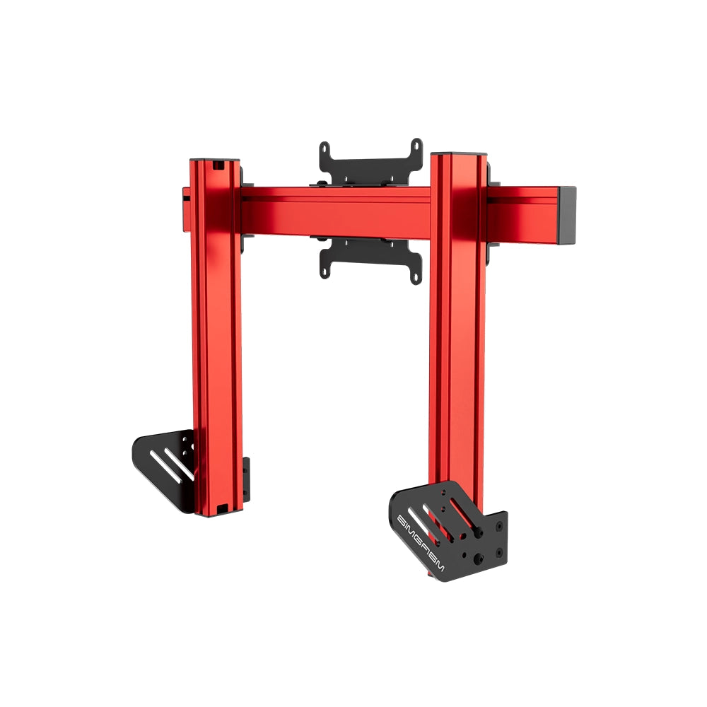SIMGASM Apex Integrated Single Monitor Stand VESA 75/200 in red, opposite angle