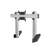 SIMGASM Apex Integrated Single Monitor Stand VESA 75/200 in silver, angled view