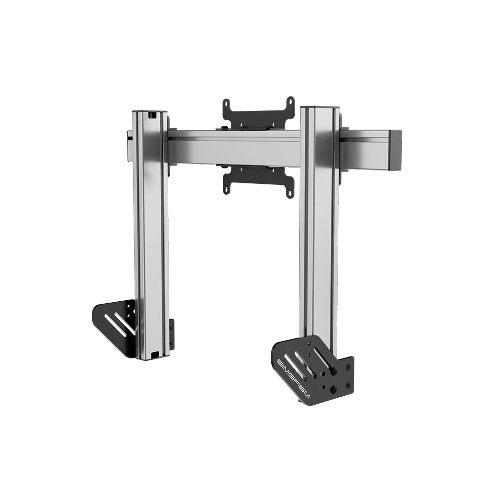 SIMGASM Apex Integrated Single Monitor Stand VESA 75/200 in silver, opposite angle