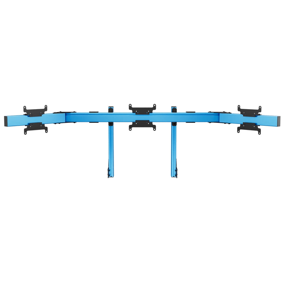 SIMGASM Apex Integrated Triple Monitor Stand VESA 75/200 in blue, overview