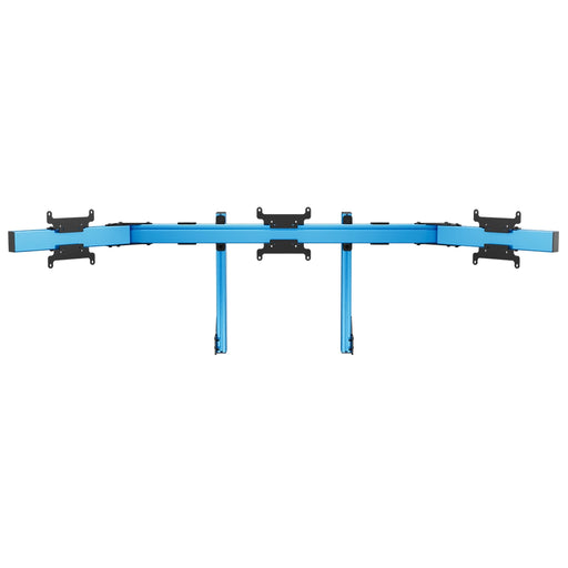 SIMGASM Apex Integrated Triple Monitor Stand VESA 75/200 in blue, overview