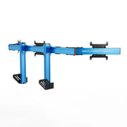 SIMGASM Apex Integrated Triple Monitor Stand VESA 75/200 in blue, opposite angle
