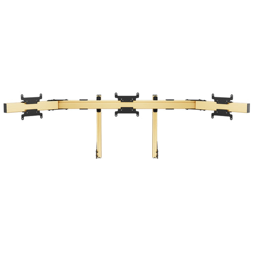 SIMGASM Apex Integrated Triple Monitor Stand VESA 75/200 in gold, overview