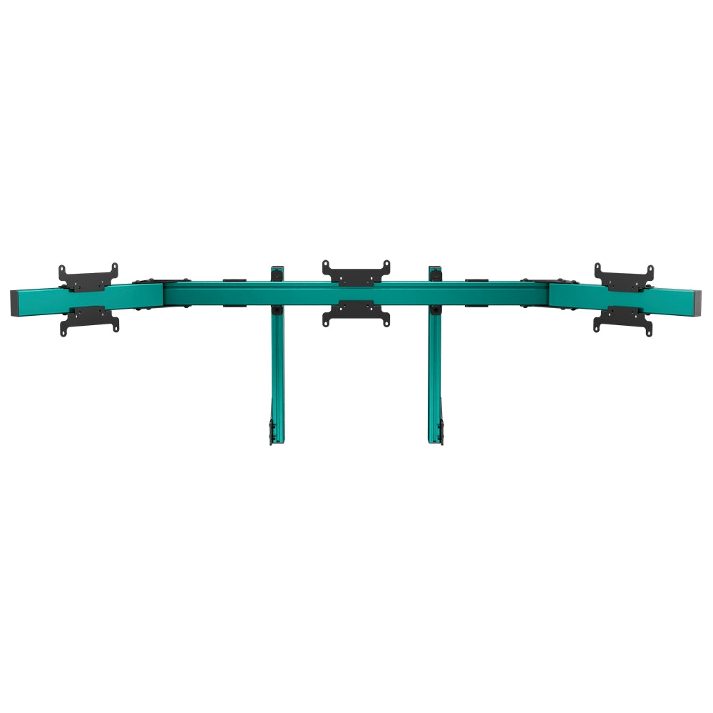 SIMGASM Apex Integrated Triple Monitor Stand VESA 75/200 in green, overview