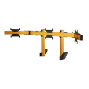 SIMGASM Apex Integrated Triple Monitor Stand VESA 75/200 in orange, angled view